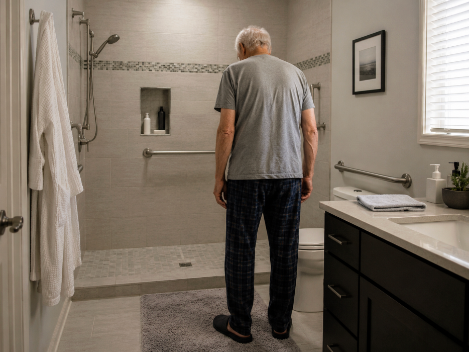 CAREGIVING  ·  PERSONAL STORY My Dad Needed Help Showering — and I Had No Idea What I Was Doing By Traci Cole ·  The Dignity Bath & Spa