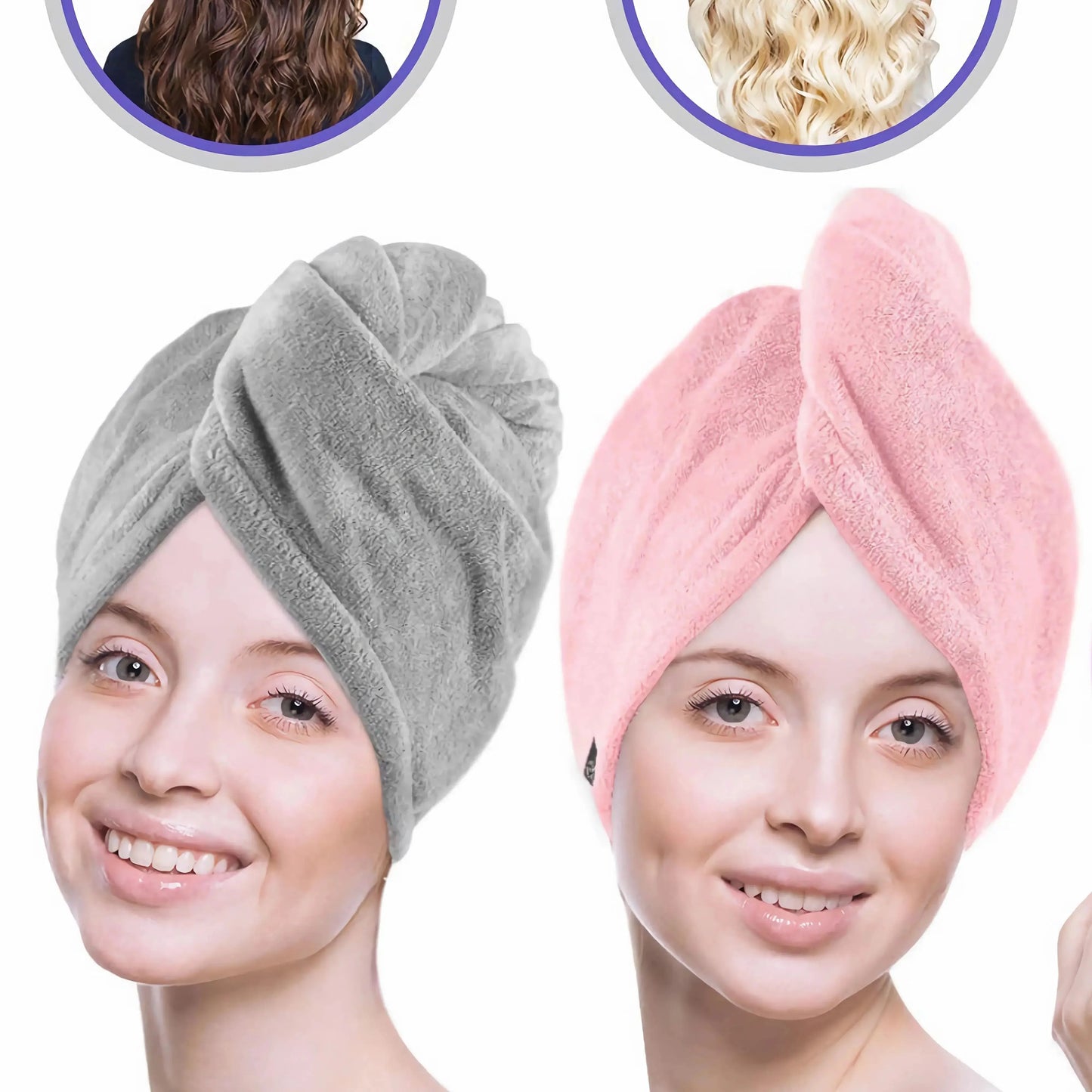 Microfiber Hair Drying Towel Cap – Quick-Dry Super Absorbent Wrap